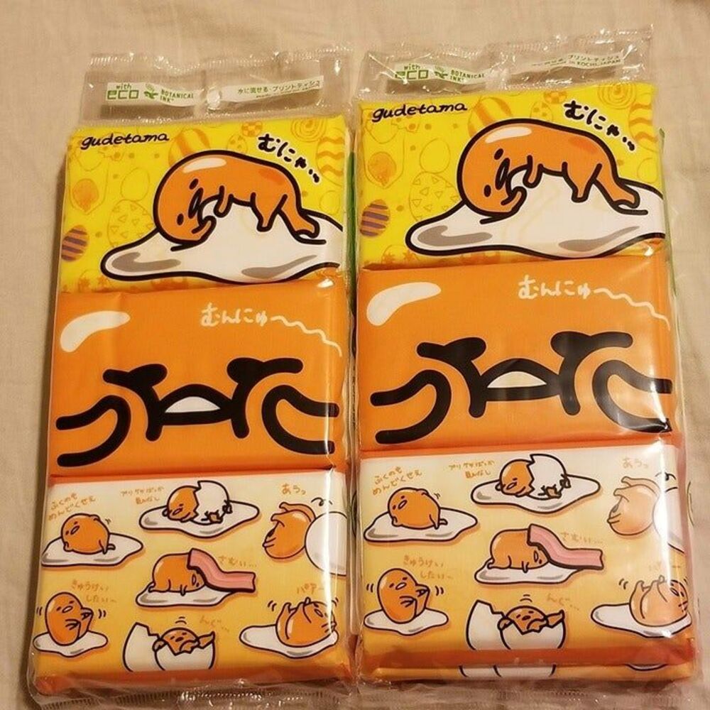Sanrio Gudetama Mini Pocket Tissues 12 Purse Travel Pack Set Lot Tissue Packs